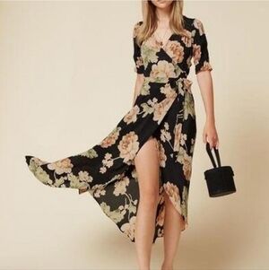 Floral Wrap Dress  Maxi Dress Size Med